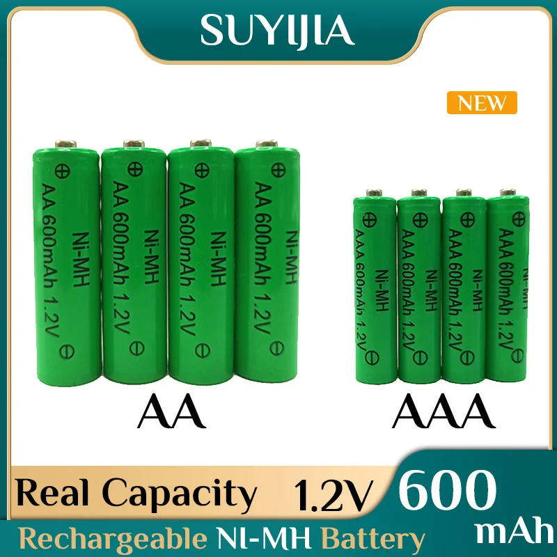 AAA 1.2V 600mAh Rechargeable AA NI-MH Batteries Support Multiple Devices for Camera Game Console Flashlight MP3 Electric Shaver
AAA 1.2V 600mAh Rechargeable AA NI-MH Batteries Support Multiple Devices for Camera Game Console Flashlight MP3 Electric Shaver