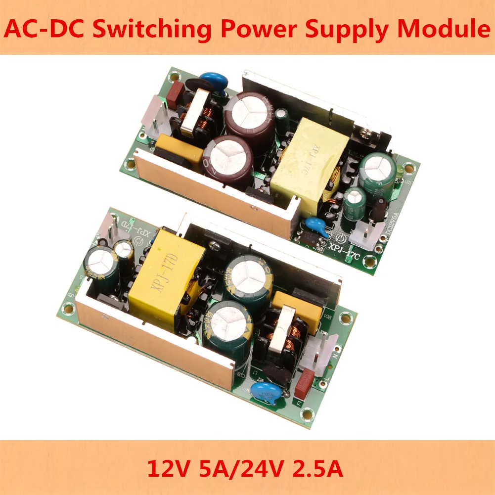 AC-DC 12/24V 5A 2.5A Switching Power Supply Module Bare Circuit AC 100-240V to DC 12V 24V Power Supply Board Regulator
AC-DC 12/24V 5A 2.5A Switching Power Supply Module Bare Circuit AC 100-240V to DC 12V 24V Power Supply Board Regulator