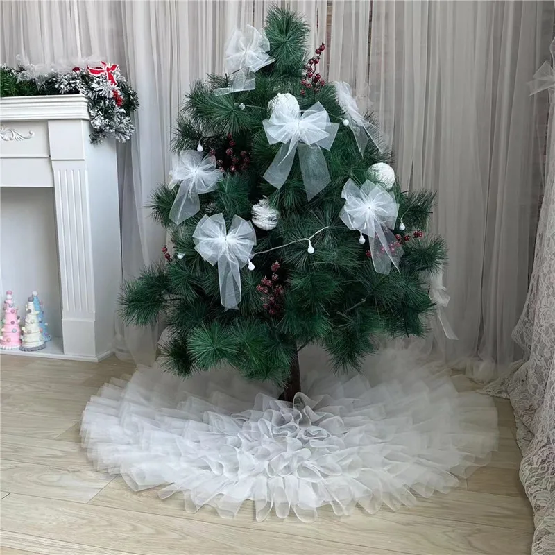 78/90/120cm Christmas Tree Skirt White Mesh Carpet Snowflake Colorful Pompon Mat For Home Xmas Tree New Year Decor Noel Apron
78/90/120cm Christmas Tree Skirt White Mesh Carpet Snowflake Colorful Pompon Mat For Home Xmas Tree New Year Decor Noel Apron