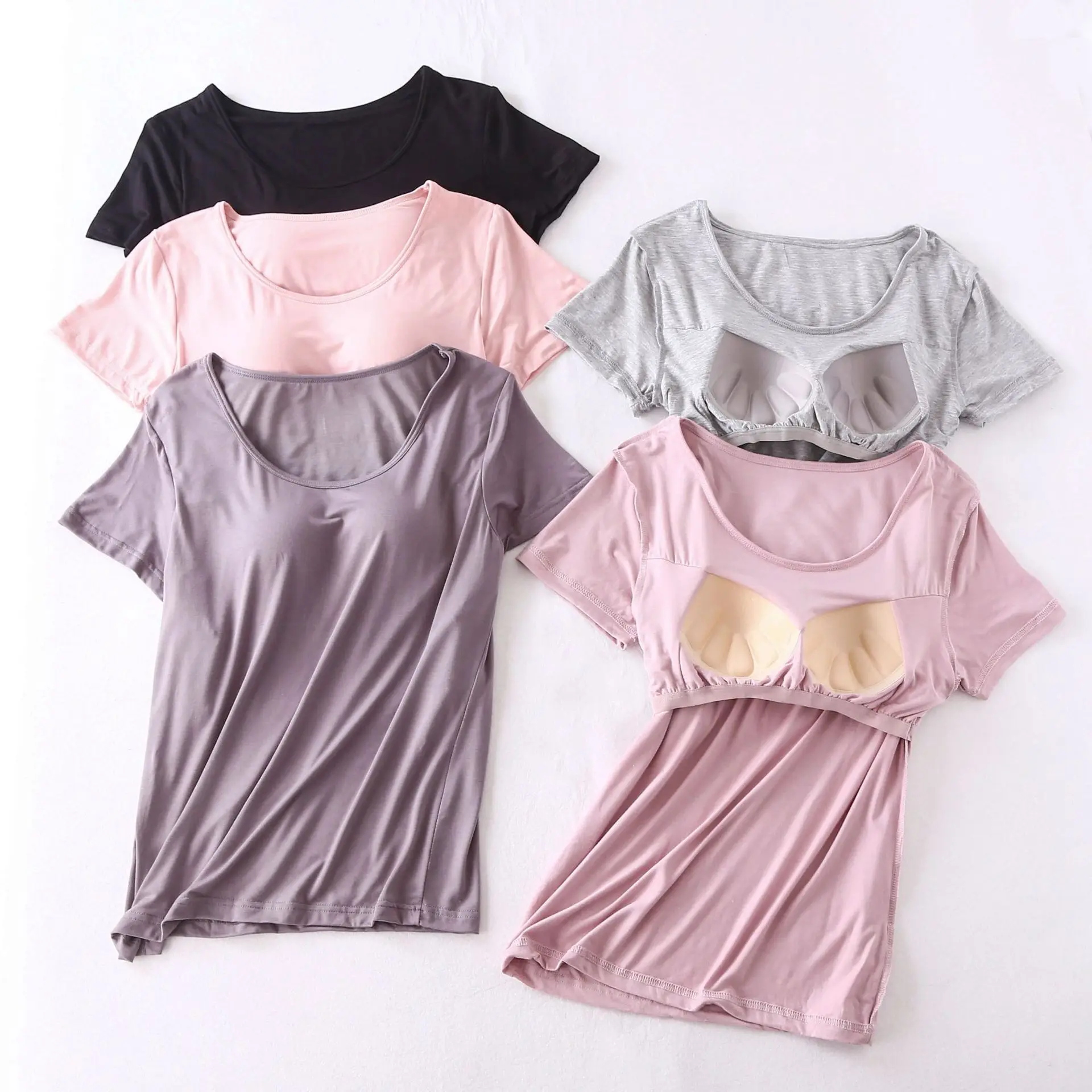 Pad Size Modal Cup Bra-free Women's Five Tops With Sleeve Loose Sleep Short Bra Sleeve Plus Summer Half Finger Cup Bra-t
Pad Size Modal Cup Bra-free Women's Five Tops With Sleeve Loose Sleep Short Bra Sleeve Plus Summer Half Finger Cup Bra-t