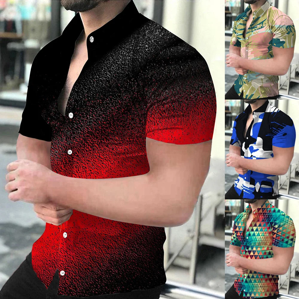 Mens Printed Shirts Printing Short-sleeved Steetwear Shirts Summer Trendy 3D Digital Blouse Button-Down Casual Fitness Blouse
Mens Printed Shirts Printing Short-sleeved Steetwear Shirts Summer Trendy 3D Digital Blouse Button-Down Casual Fitness Blouse