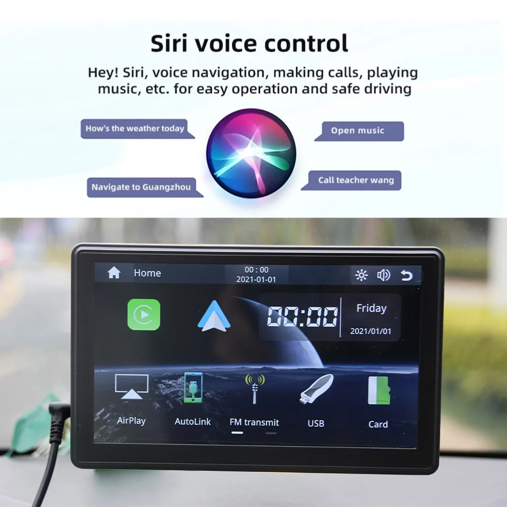 Беспроводная Автомагнитола Carplay на Android, портативный 7-дюймовый экран, Gps, Android, Bluetooth плеер, радио, универсальные автомобильные видеоплееры
Беспроводная Автомагнитола Carplay на Android, портативный 7-дюймовый экран, Gps, Android, Bluetooth плеер, радио, универсальные автомобильные видеоплееры