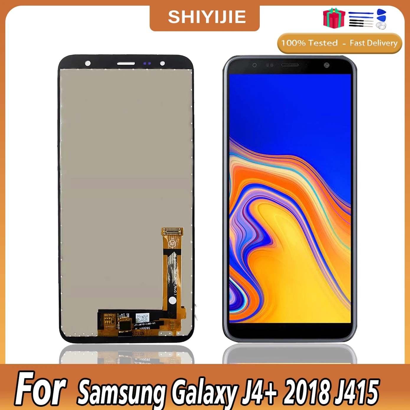ЖК-дисплей 6,0 ''для Samsung Galaxy J4 + 2018 J4 Plus J415F J415 J410, ЖК-дисплей с сенсорным экраном и дигитайзером в сборе, бесплатные инструменты, тест 100%