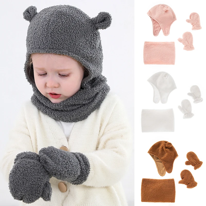3pcs New Kids Hats Gloves Scarf Set Baby Teddy Velvet Hat Girls Boys Photography Props Newborn Accessories Neck Ear Warmer Stuff
3pcs New Kids Hats Gloves Scarf Set Baby Teddy Velvet Hat Girls Boys Photography Props Newborn Accessories Neck Ear Warmer Stuff