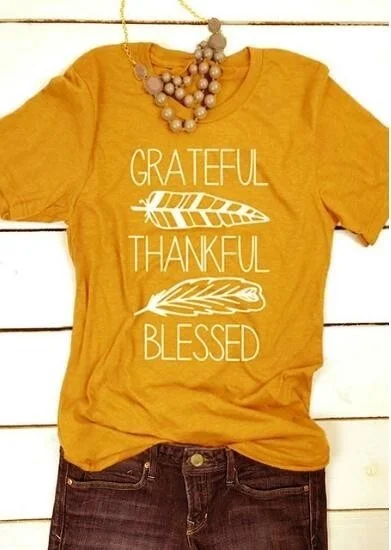 Grateful thankful blessed shirt Thanksgiving tops t shirt tees yellow shirt Feather tshirt-J991
Grateful thankful blessed shirt Thanksgiving tops t shirt tees yellow shirt Feather tshirt-J991