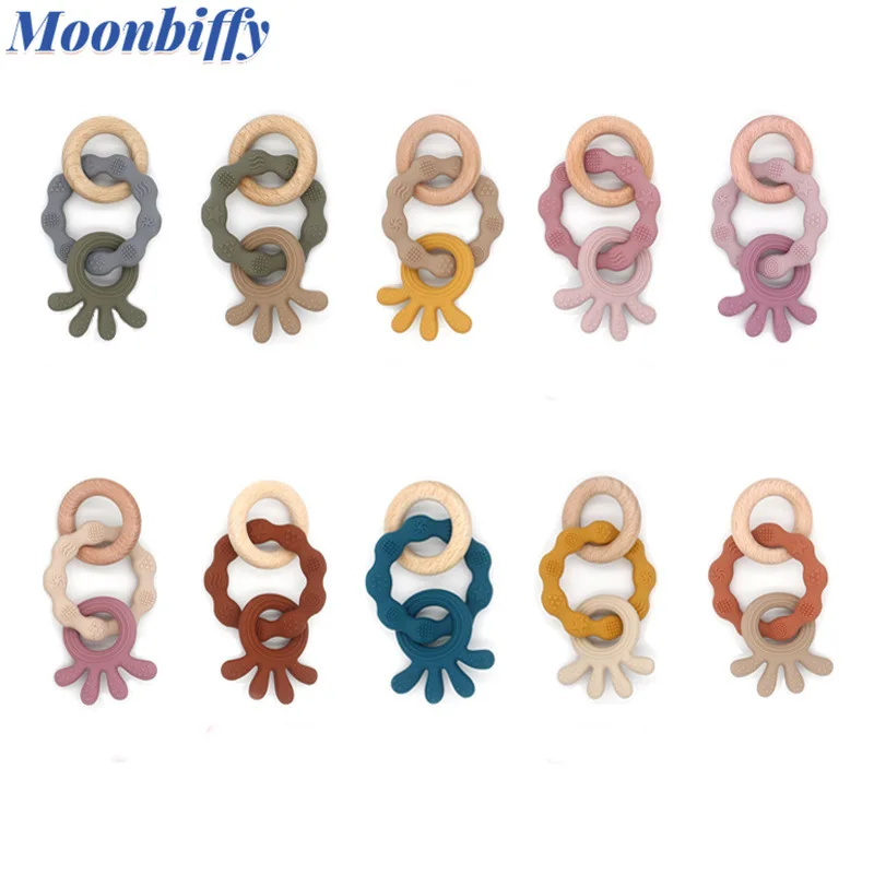 Mordedores Baby Teether Silicone Bracelet BPA Free Cute Octopus Silicone Pendant Ring Teething Rattle for Baby Accessories Toys
Mordedores Baby Teether Silicone Bracelet BPA Free Cute Octopus Silicone Pendant Ring Teething Rattle for Baby Accessories Toys