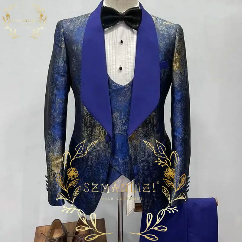 Костюм Homme Mariage 2022 синие смокинги для жениха с цветочным принтом для свадьбы шафера 3 шт. Блейзер жилет брюки вечерние костюмы для мужчин
Костюм Homme Mariage 2022 синие смокинги для жениха с цветочным принтом для свадьбы шафера 3 шт. Блейзер жилет брюки вечерние костюмы для мужчин