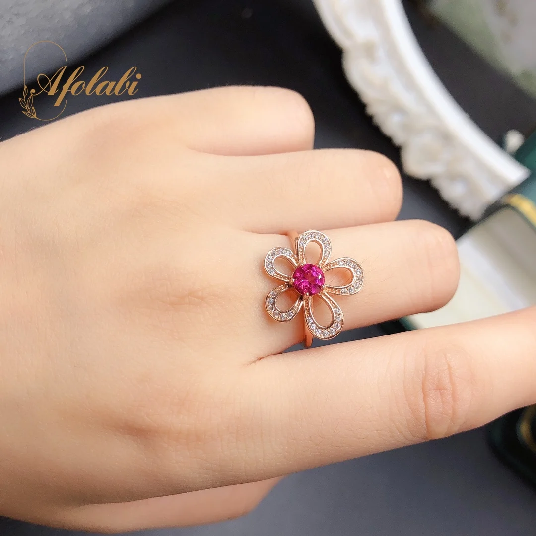 

Natural Pink Topaz Ring for Women 925 Sterling Silver Jewelry Anniversary Romantic Gift Girl Friend 5*5MM Gemstone