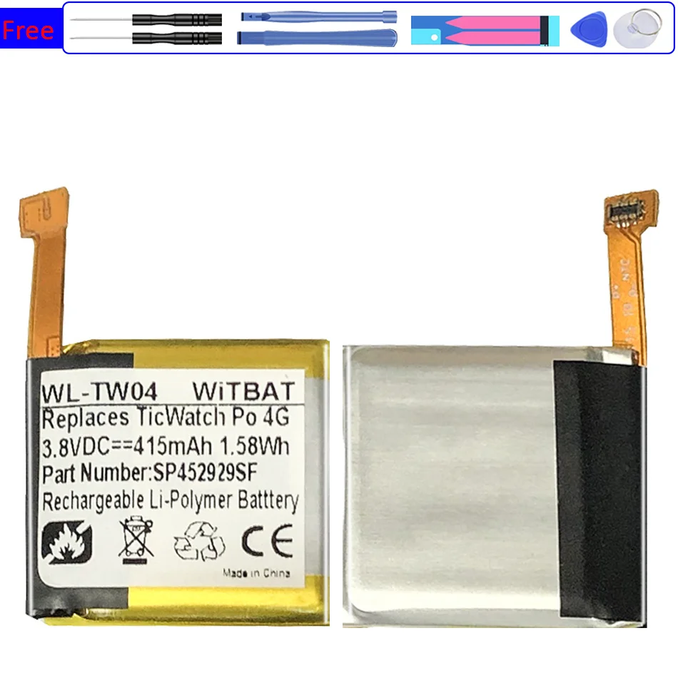 Battery SP452929SF 415mAh For Ticwatch Pro 4G Version/Bluetooth Version Watch Batteria
Battery SP452929SF 415mAh For Ticwatch Pro 4G Version/Bluetooth Version Watch Batteria
