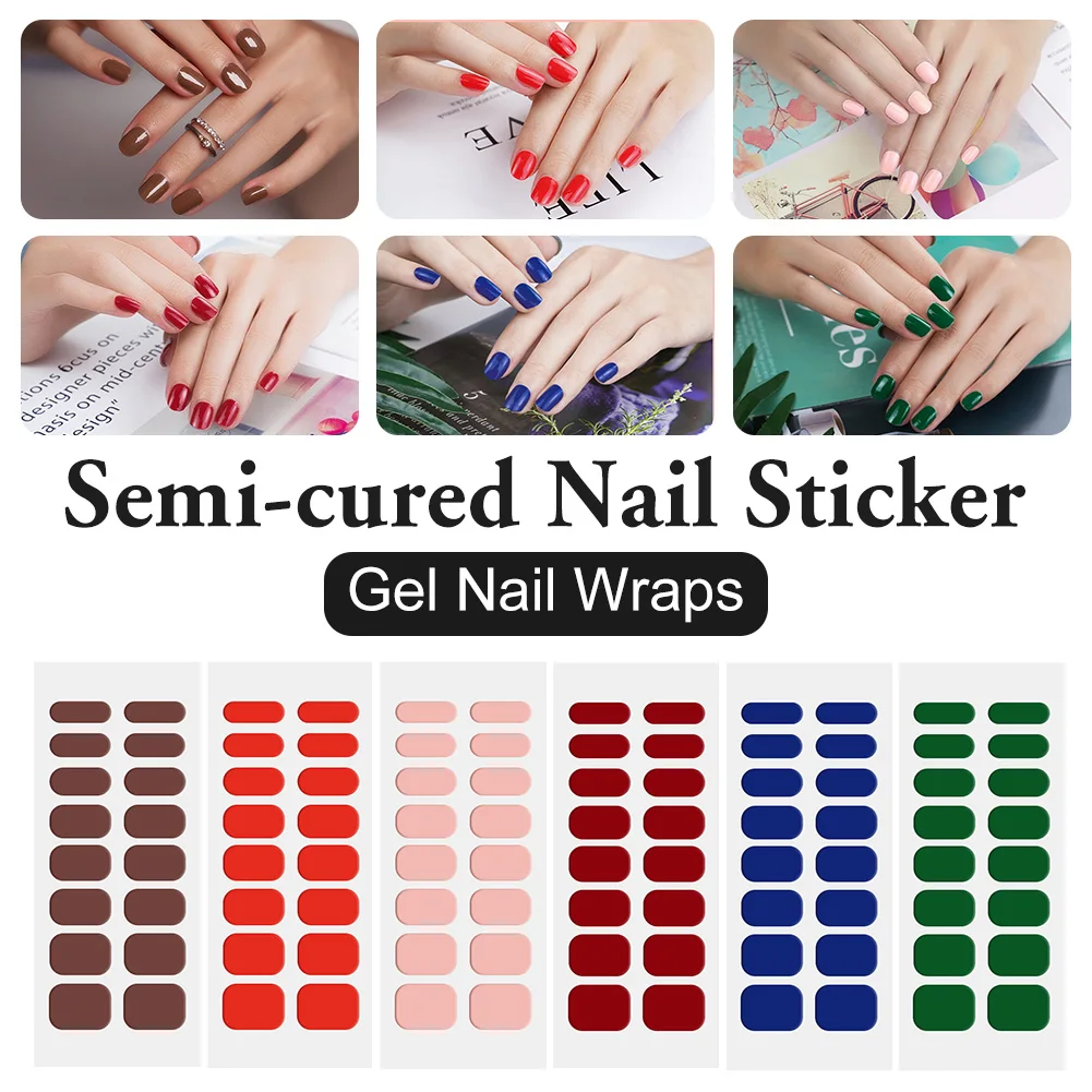 Nail Stickers Solid Color Strips Semi Cured Gel Nail Polish Strips Waterproof Long Lasting Self Adhesive Nail Wraps DIY Manicure
Nail Stickers Solid Color Strips Semi Cured Gel Nail Polish Strips Waterproof Long Lasting Self Adhesive Nail Wraps DIY Manicure