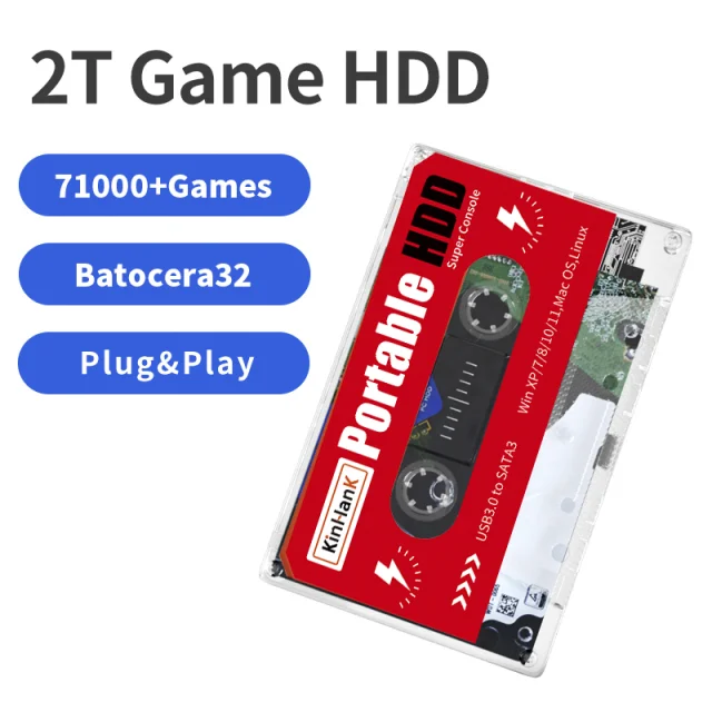 Новый 2T HDD Портативный внешний игровой жесткий диск с 71000 + играми для PS3/PSP/SegaSaturn/Wii