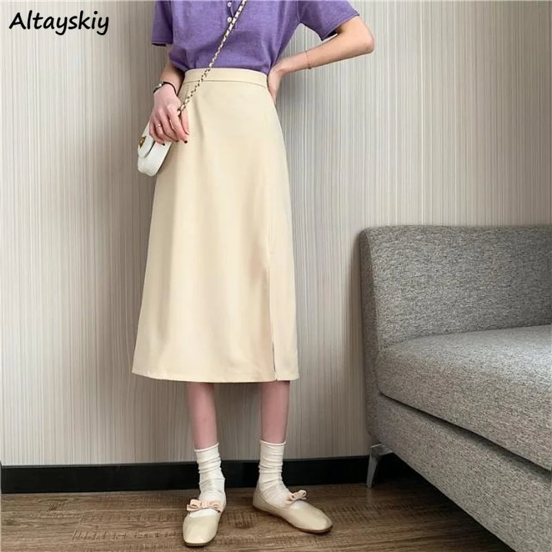 Женская юбка с разрезом Y2k, универсальная однотонная Корейская Повседневная трапециевидная юбка до середины икры, дышащая уличная одежда в ... 
Женская юбка с разрезом Y2k, универсальная однотонная Корейская Повседневная трапециевидная юбка до середины икры, дышащая уличная одежда в ...