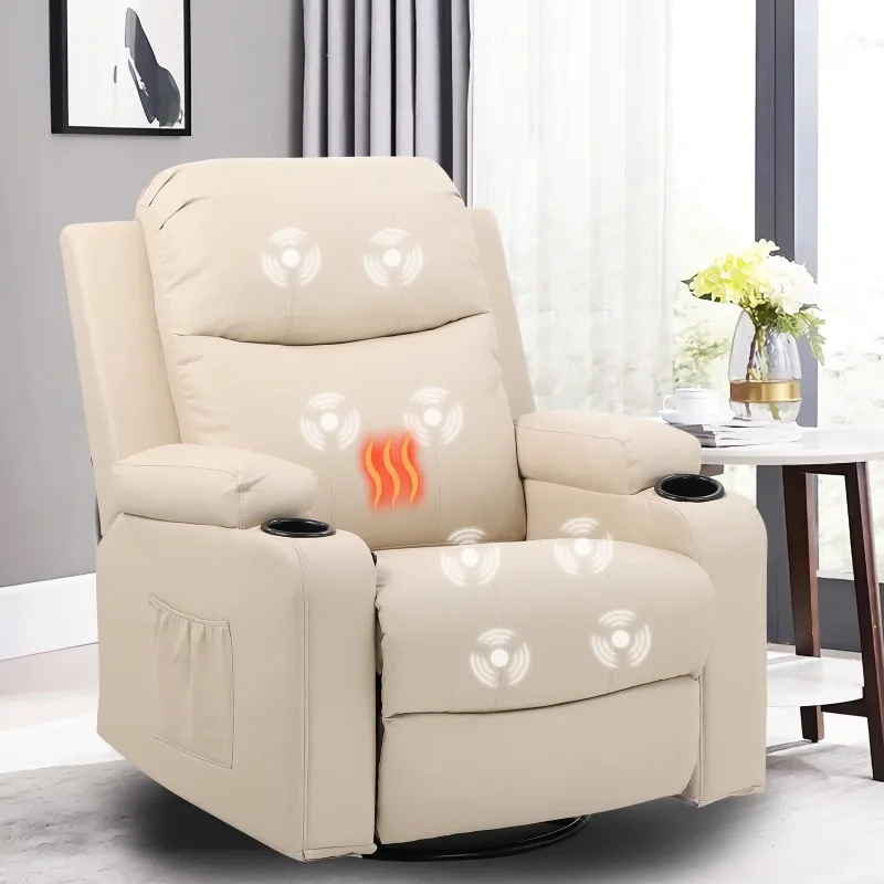 ComHoma Massage Recliner Chair PU Leather Rocking Sofa Home Recliner, Cream White
ComHoma Massage Recliner Chair PU Leather Rocking Sofa Home Recliner, Cream White