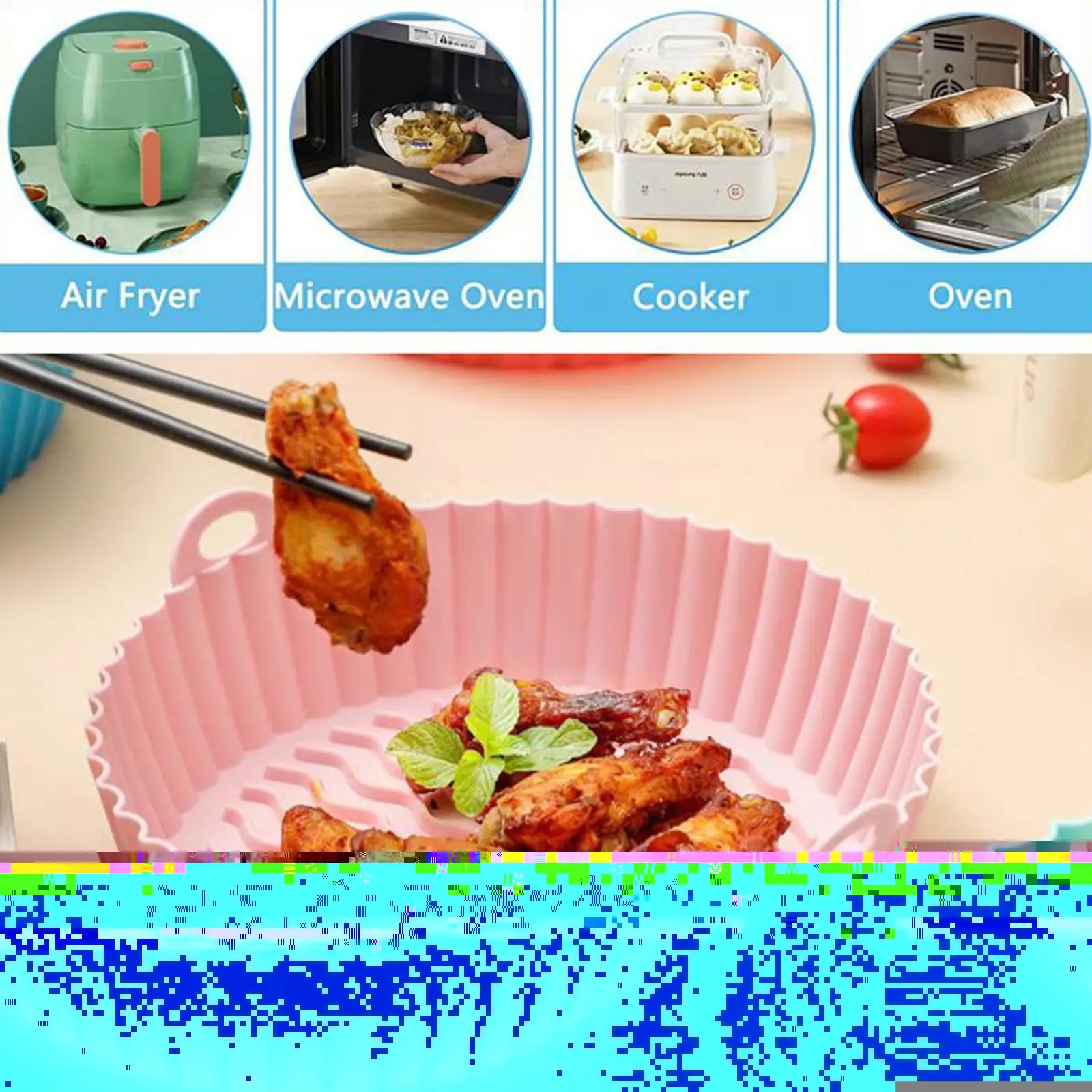 For Air Fryer Baking Basket Soft Tray Accessories Cooking Silicone Pot Reusable I5t1
For Air Fryer Baking Basket Soft Tray Accessories Cooking Silicone Pot Reusable I5t1