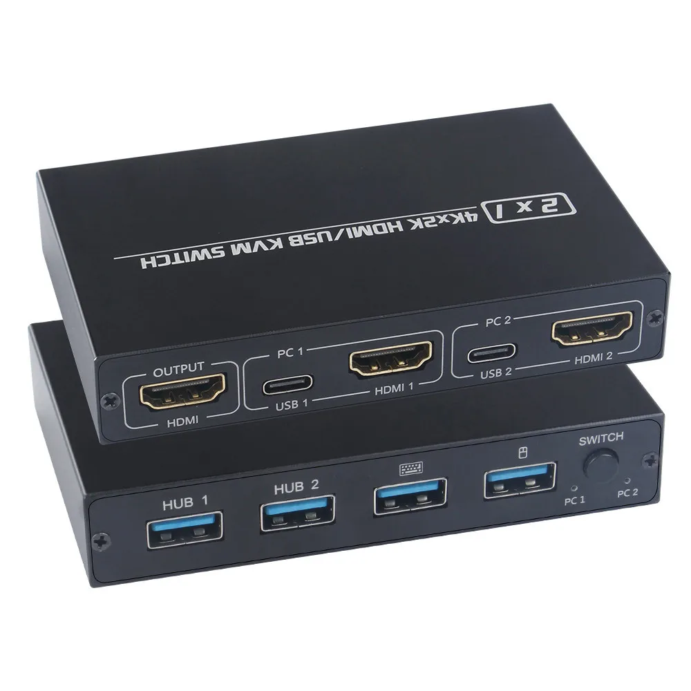 4K KVM Switch HDMI-compatible 2 Port Box USB for Shared Monitor Keyboard And Mouse Adaptive EDID / HDCP Printer Plug and Play
4K KVM Switch HDMI-compatible 2 Port Box USB for Shared Monitor Keyboard And Mouse Adaptive EDID / HDCP Printer Plug and Play