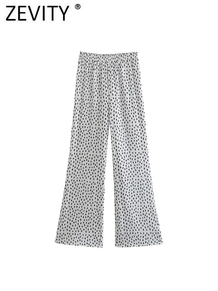 Zevity Women Fashion Polka Dos Print Casual Straight Pants Female Chic Elastic Waist Long Trousers Pantalones Mujer P1177
Zevity Women Fashion Polka Dos Print Casual Straight Pants Female Chic Elastic Waist Long Trousers Pantalones Mujer P1177