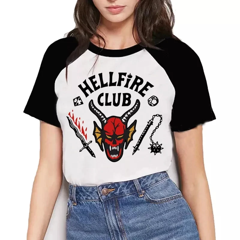 2022 Season 4 Hellfire Club T Shirt Women Upside Down Tshirt Eleven Female Graphic Grunge Eddie Munson T-shirt Femme Tee Shirts
2022 Season 4 Hellfire Club T Shirt Women Upside Down Tshirt Eleven Female Graphic Grunge Eddie Munson T-shirt Femme Tee Shirts