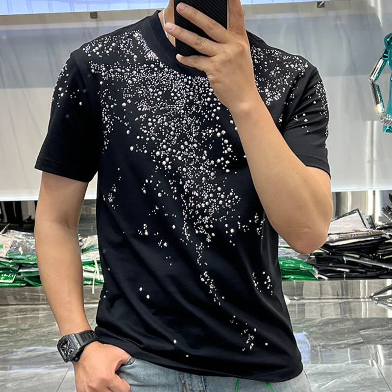 Tee Homme Diamond High Quality Summer Hot Drill Slim T-s Social Club Outfits T Shirt Short Sleeve Streetwear Men
Tee Homme Diamond High Quality Summer Hot Drill Slim T-s Social Club Outfits T Shirt Short Sleeve Streetwear Men
