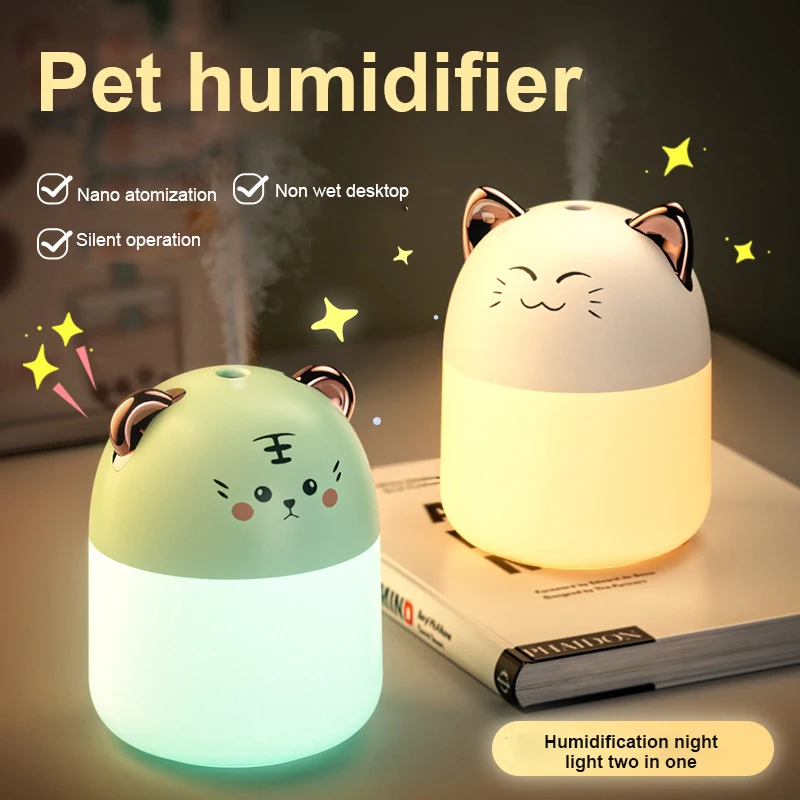 

New Desktop Humidifier With Colorful Atmosphere Lamp 250ml Capacity Cold Fog Aromatherapy Machine Household Bedroom Humidifier