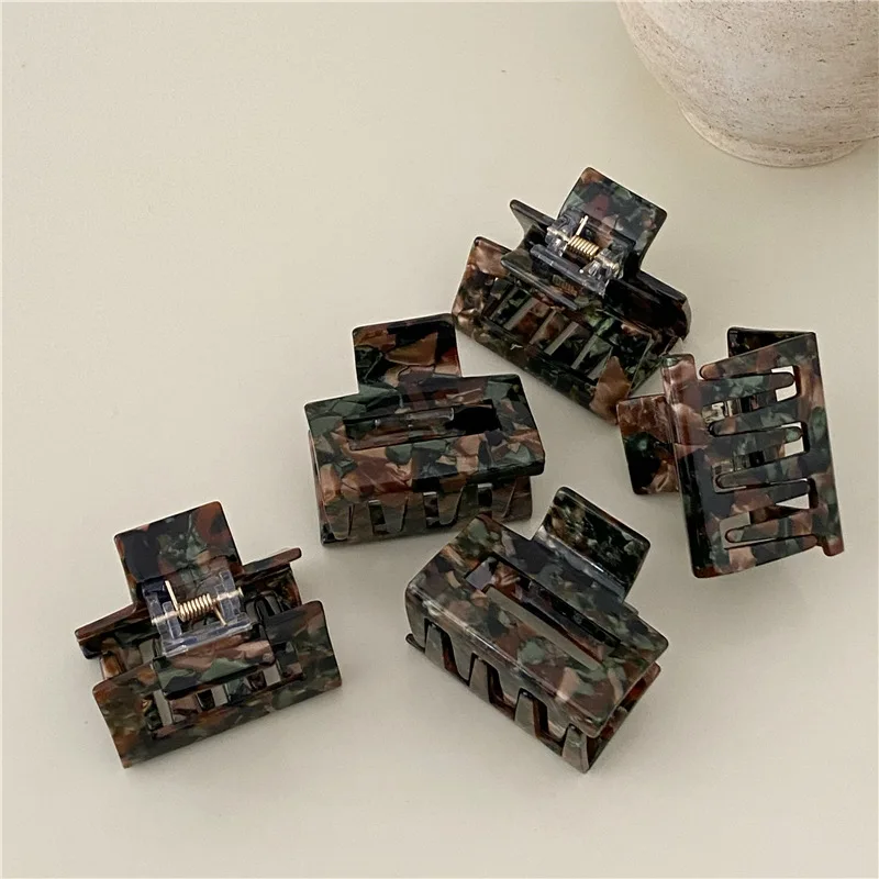 Hot Selling Wholesale Square Hollow Acetate Hair Claw Clip Texture Rock Green Acetic Acid Hair Clips Claw For Woman
Hot Selling Wholesale Square Hollow Acetate Hair Claw Clip Texture Rock Green Acetic Acid Hair Clips Claw For Woman