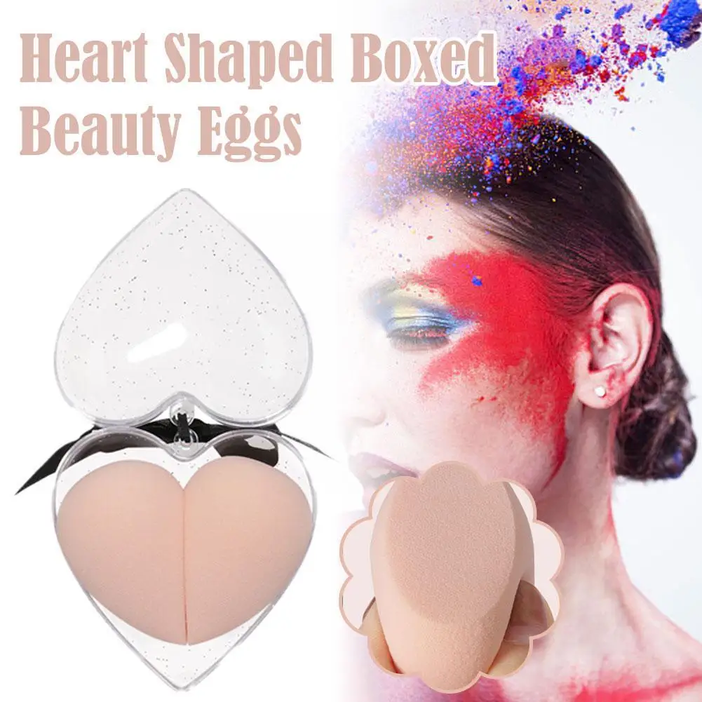 

Heart Shape Makeup Sponge Wet And Dry Dual Use Smooth Liquid Blending Foundation With Face Concealer Puff Box Cosmetic Crea N8E1