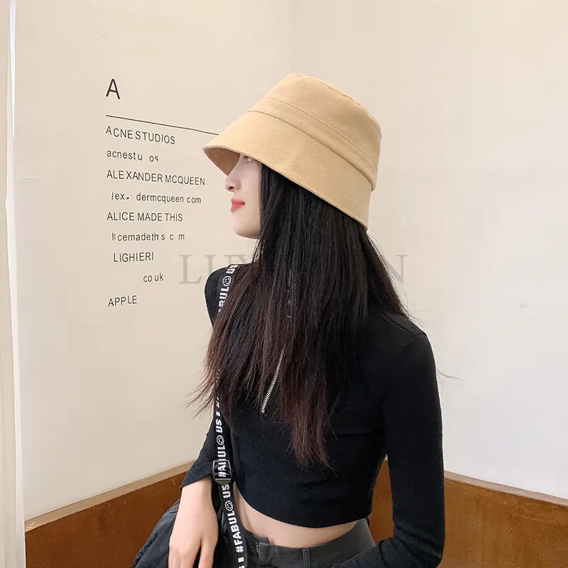 Панама женская солнцезащитная, универсальная шапка рыбака в Корейском стиле, дорожная уличная Женская одежда в стиле Харадзюку, простая однотонная модная 
Панама женская солнцезащитная, универсальная шапка рыбака в Корейском стиле, дорожная уличная Женская одежда в стиле Харадзюку, простая однотонная модная