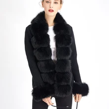 ZADORIN Luxury Fur Cardigan Knit Winter Sweater Women Elegant Detachable Fur Belt White Pink Black Womens Cardigan Korea Style