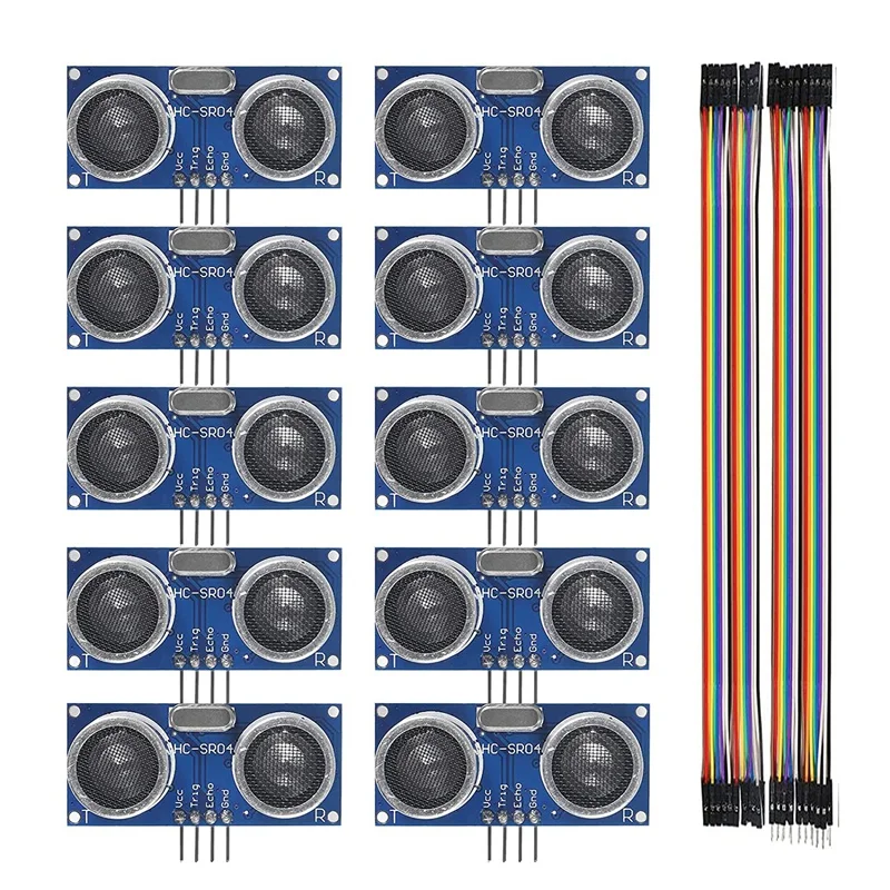 

10Pcs HC-SR04 Ultrasonic Module Distance Sensor With Dupont Cable For Arduino UNO MEGA Nano Robot Xbee Zigbee