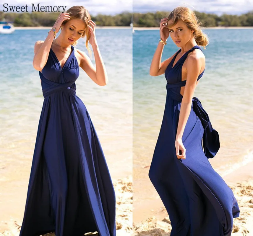 DIY Multi Wearings Blue Green Red Bridesmaid Dresses Long Rope Party Dress Elegant Slim Wedding Gowns Banquet Beach Vestidos
DIY Multi Wearings Blue Green Red Bridesmaid Dresses Long Rope Party Dress Elegant Slim Wedding Gowns Banquet Beach Vestidos