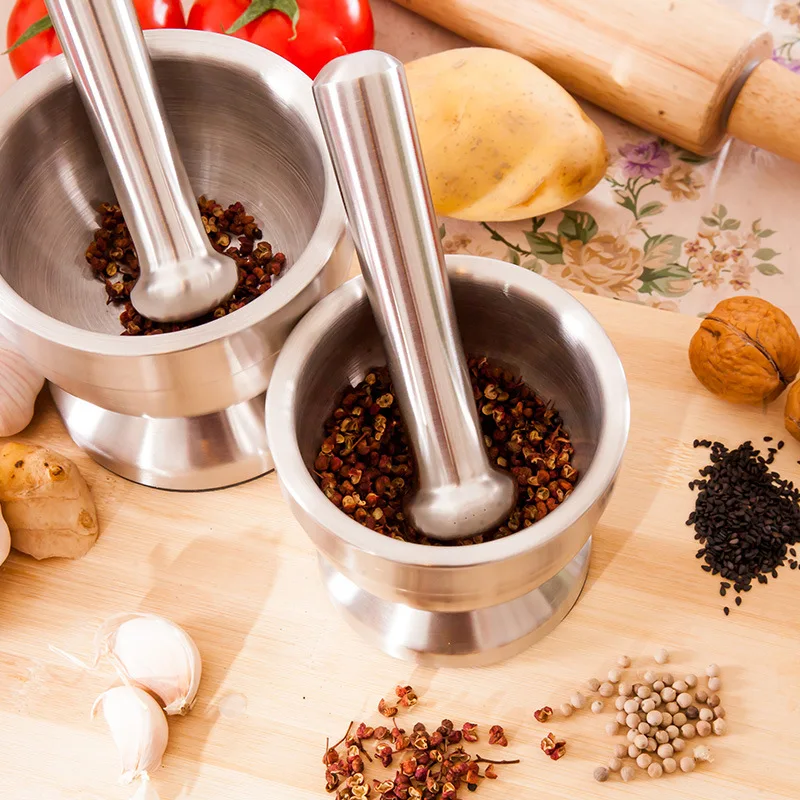 High Quality Stainless Steel Thickened Manual Grinder Kitchen Food Garlic Presses Burnisher Pestle Pedestal Bowl Cooking Tool 
High Quality Stainless Steel Thickened Manual Grinder Kitchen Food Garlic Presses Burnisher Pestle Pedestal Bowl Cooking Tool