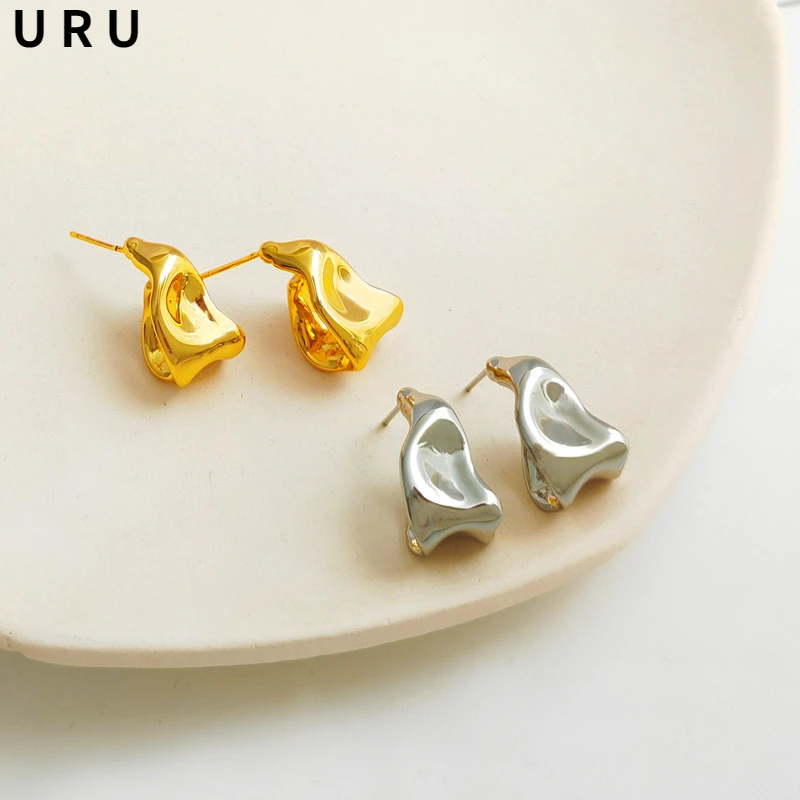 Fashion Jewelry 925 Silver Needle Irregular Metal Earrings Hot Sale Simply Design Thick Gold Color Women Earrings For Party
Fashion Jewelry 925 Silver Needle Irregular Metal Earrings Hot Sale Simply Design Thick Gold Color Women Earrings For Party