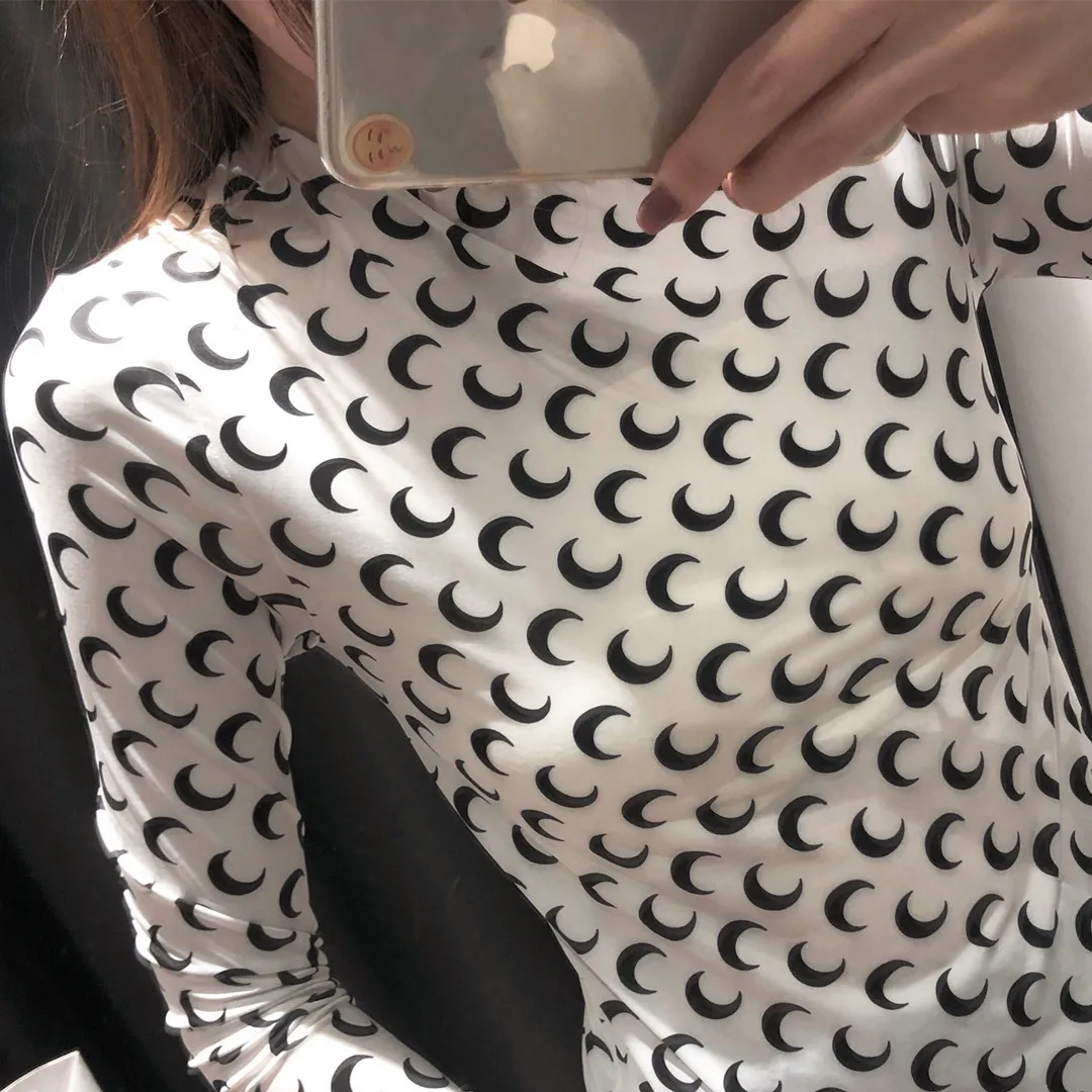 New O-Neck Casual Long Sleeve Mid-Length Top Thin Skinny Print T-Shirt Ice Silk Cotton Ladies Moon Print T-Shirt Sexy Top Girls
New O-Neck Casual Long Sleeve Mid-Length Top Thin Skinny Print T-Shirt Ice Silk Cotton Ladies Moon Print T-Shirt Sexy Top Girls
