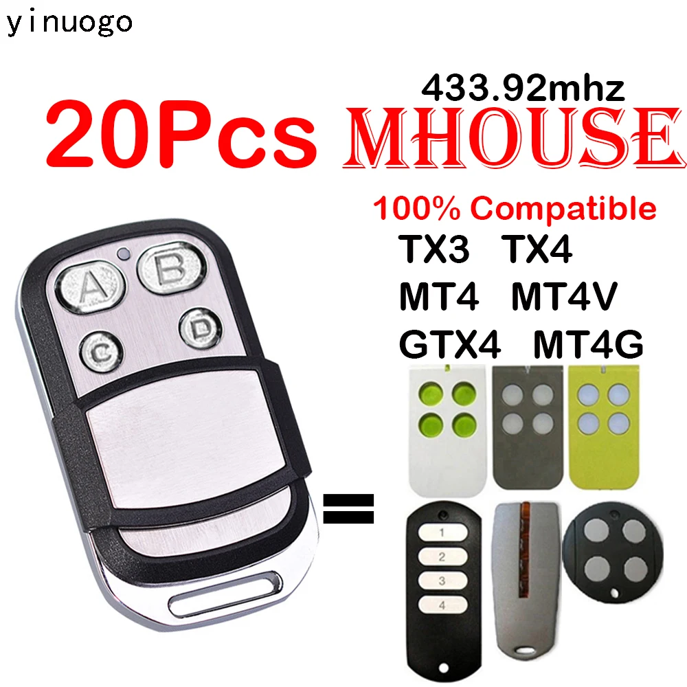 20 шт. пульт дистанционного управления для ворот Myhouse Mhouse TX3 TX4 GTX4 для открывателя гаражных дверей MOOVO MT4 MT4V MT4G управление гаражной дверью 433,92 М...
20 шт. пульт дистанционного управления для ворот Myhouse Mhouse TX3 TX4 GTX4 для открывателя гаражных дверей MOOVO MT4 MT4V MT4G управление гаражной дверью 433,92 М...
