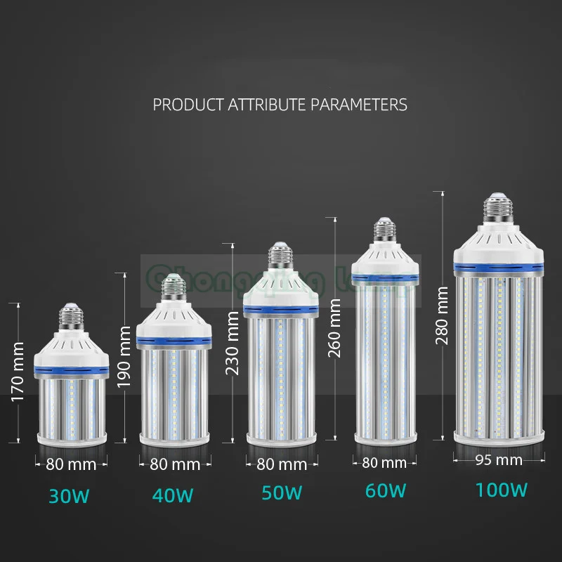 LED Bulb Energy-Saving Lamp High Power 30W40W50W60W100W Street Lamp E27 Screw Super Bright Corn Lamp Factory Lighting
LED Bulb Energy-Saving Lamp High Power 30W40W50W60W100W Street Lamp E27 Screw Super Bright Corn Lamp Factory Lighting