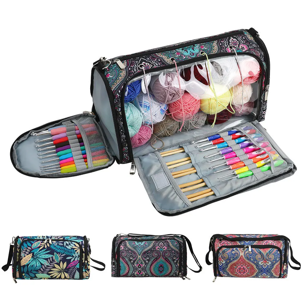 2022 Multifunctional Knitting Bag 600D Oxford Yarn Organizer with Compartments Crochet Bags For Crochet Hooks, Knitting Needles
2022 Multifunctional Knitting Bag 600D Oxford Yarn Organizer with Compartments Crochet Bags For Crochet Hooks, Knitting Needles