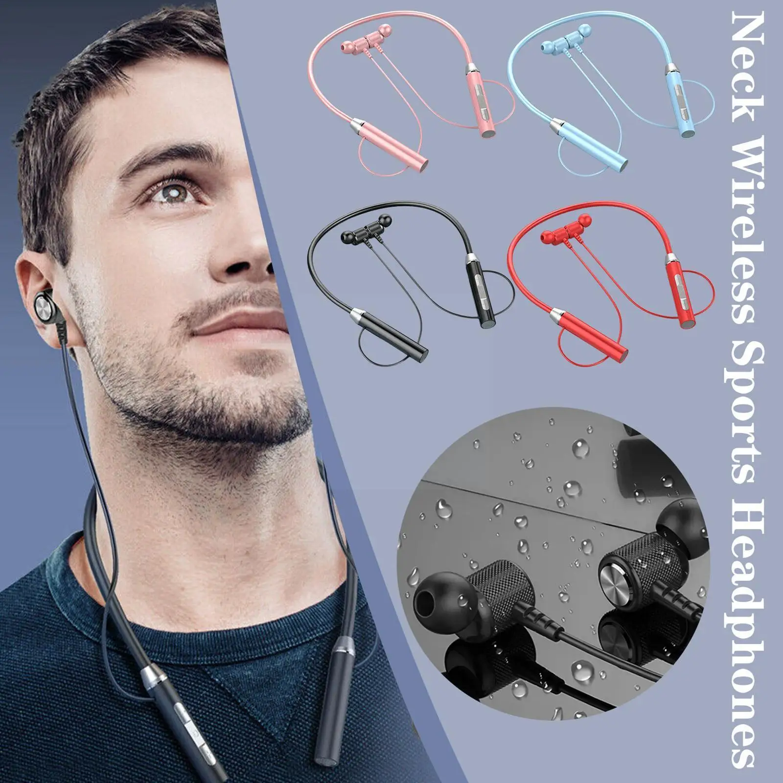 Neck Hanging Wireless Sports Headphones Bluetooth 5.2 In-ear Sweatproof Waterproof Magnetic Noise Earphones Reduction Heads E7o1
Neck Hanging Wireless Sports Headphones Bluetooth 5.2 In-ear Sweatproof Waterproof Magnetic Noise Earphones Reduction Heads E7o1