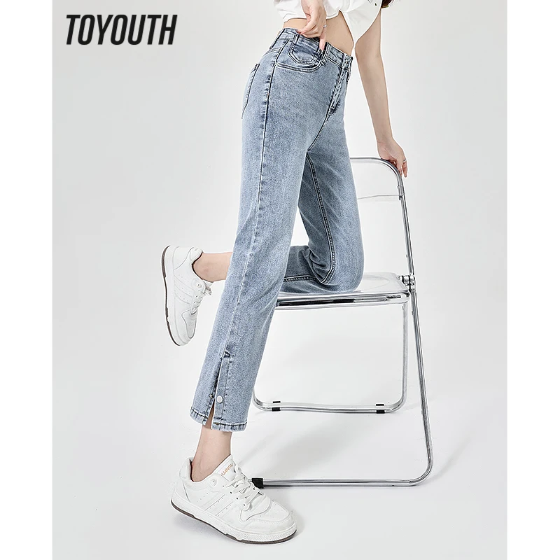 Toyouth Women Jeans 2023 Summer High Waist Straight Long Stretch Comfort Denim Pant Split Hem Casual All Match Blue Trousers
Toyouth Women Jeans 2023 Summer High Waist Straight Long Stretch Comfort Denim Pant Split Hem Casual All Match Blue Trousers
