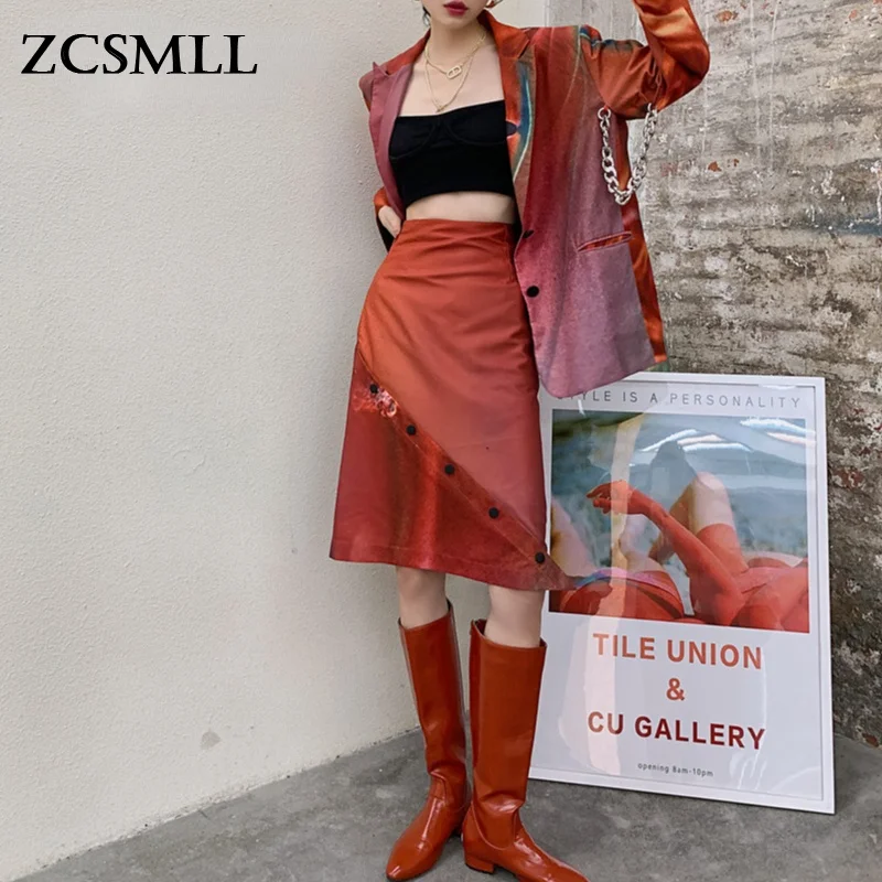 Женская юбка с высокой талией, а-силуэта, до колена 
Женская юбка с высокой талией, а-силуэта, до колена