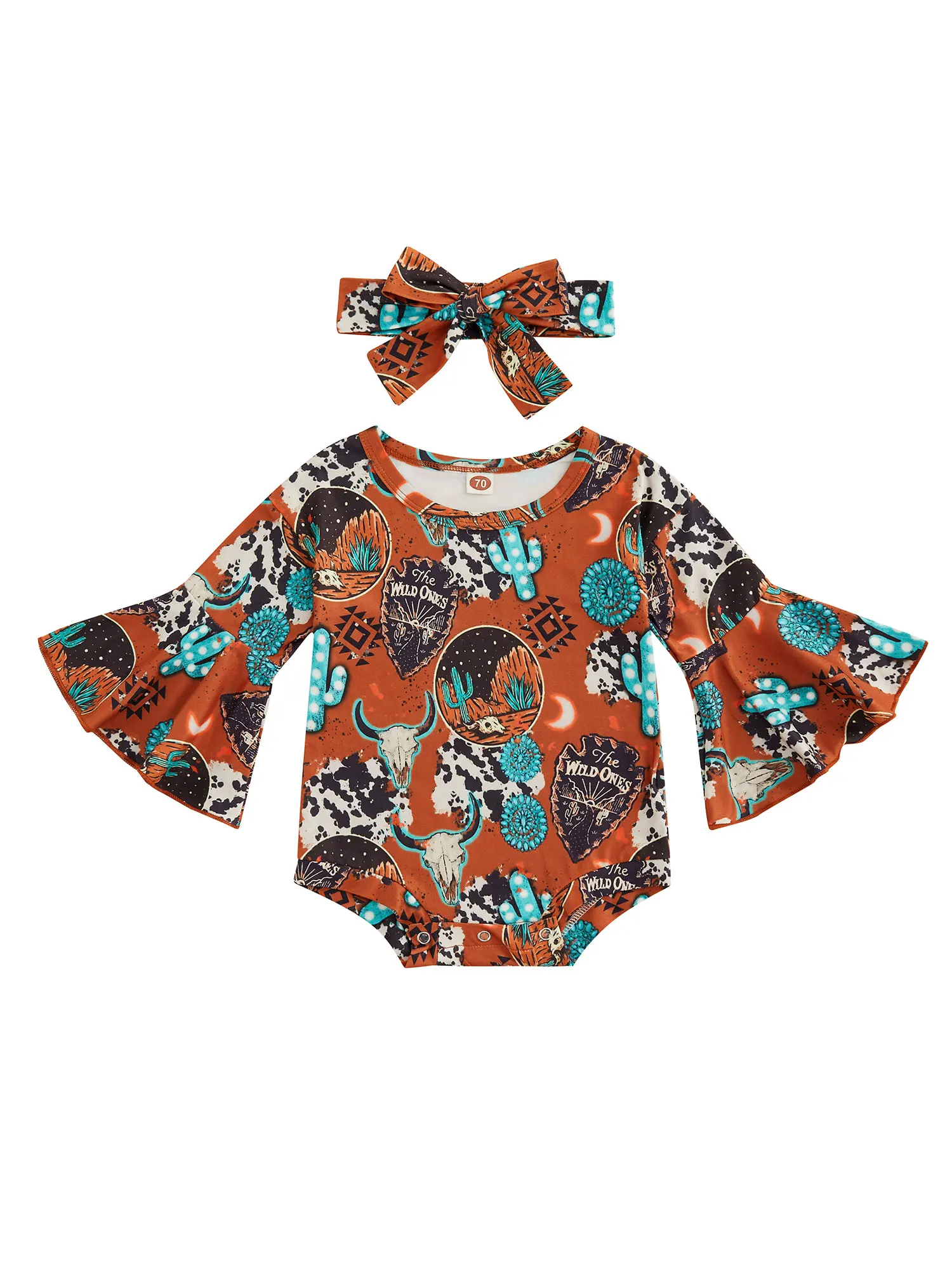 2PCS Infant Baby Girls Romper Headband Long Flared Sleeves Flower Cactus Print Round Neck Jumpsuit Clothes
2PCS Infant Baby Girls Romper Headband Long Flared Sleeves Flower Cactus Print Round Neck Jumpsuit Clothes