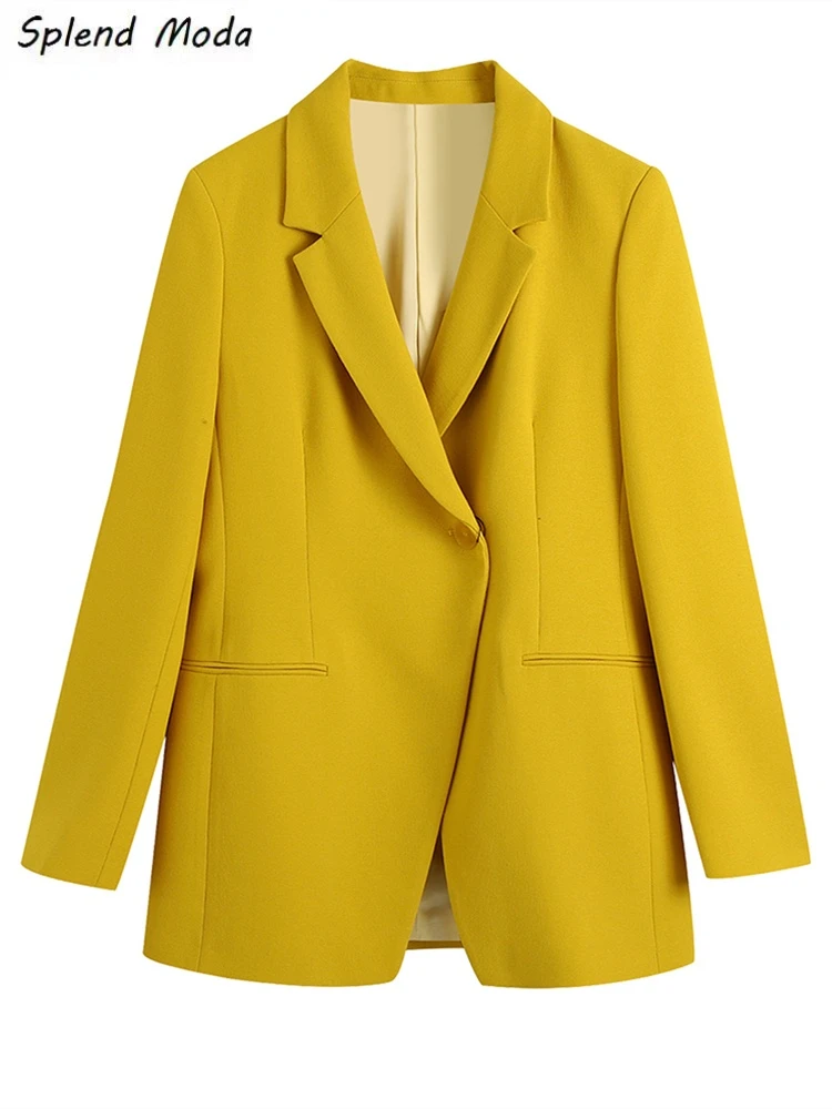 Splend Moda Spring Autumn 2022 New Fashion Urban Casual Chic Notched Collar Double Breasted Solid Loose Yellow Blazer For Women
Splend Moda Spring Autumn 2022 New Fashion Urban Casual Chic Notched Collar Double Breasted Solid Loose Yellow Blazer For Women