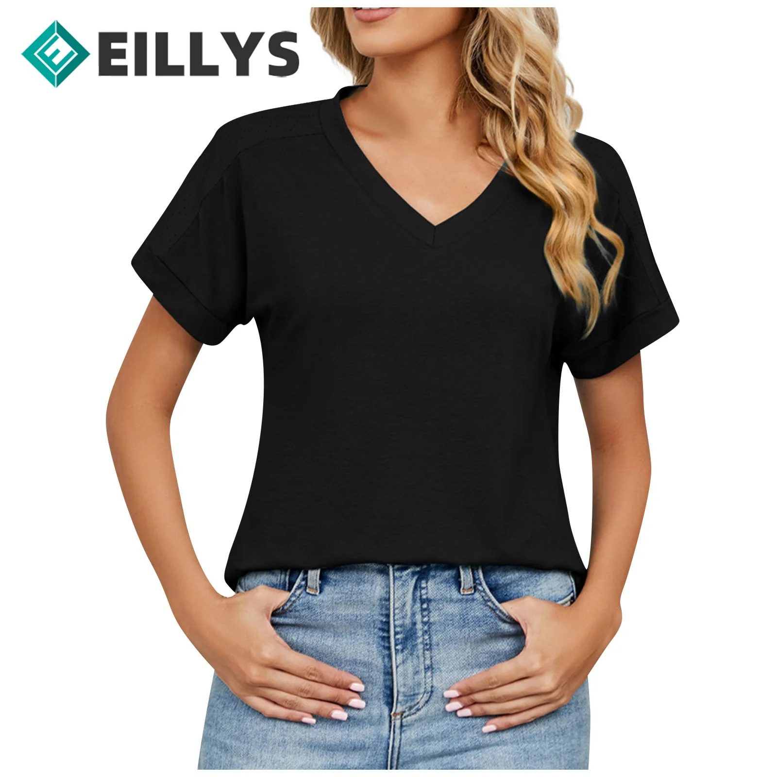 Summer Casual Solid Color Tshirt Ladies Clothing Retro Patchwork Sleeve Tshirt Women V Neck Short Sleeve T Shirt Female Tee Tops
Summer Casual Solid Color Tshirt Ladies Clothing Retro Patchwork Sleeve Tshirt Women V Neck Short Sleeve T Shirt Female Tee Tops