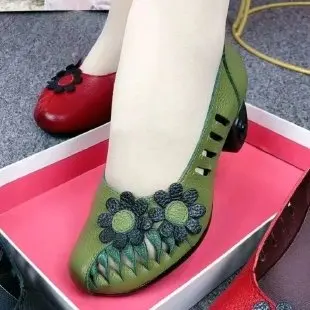 Summer Autumn 2022 Ethnic Style Leather Handmade Shoes Women Round Toe Pumps Hollow Flower High Heels
Summer Autumn 2022 Ethnic Style Leather Handmade Shoes Women Round Toe Pumps Hollow Flower High Heels