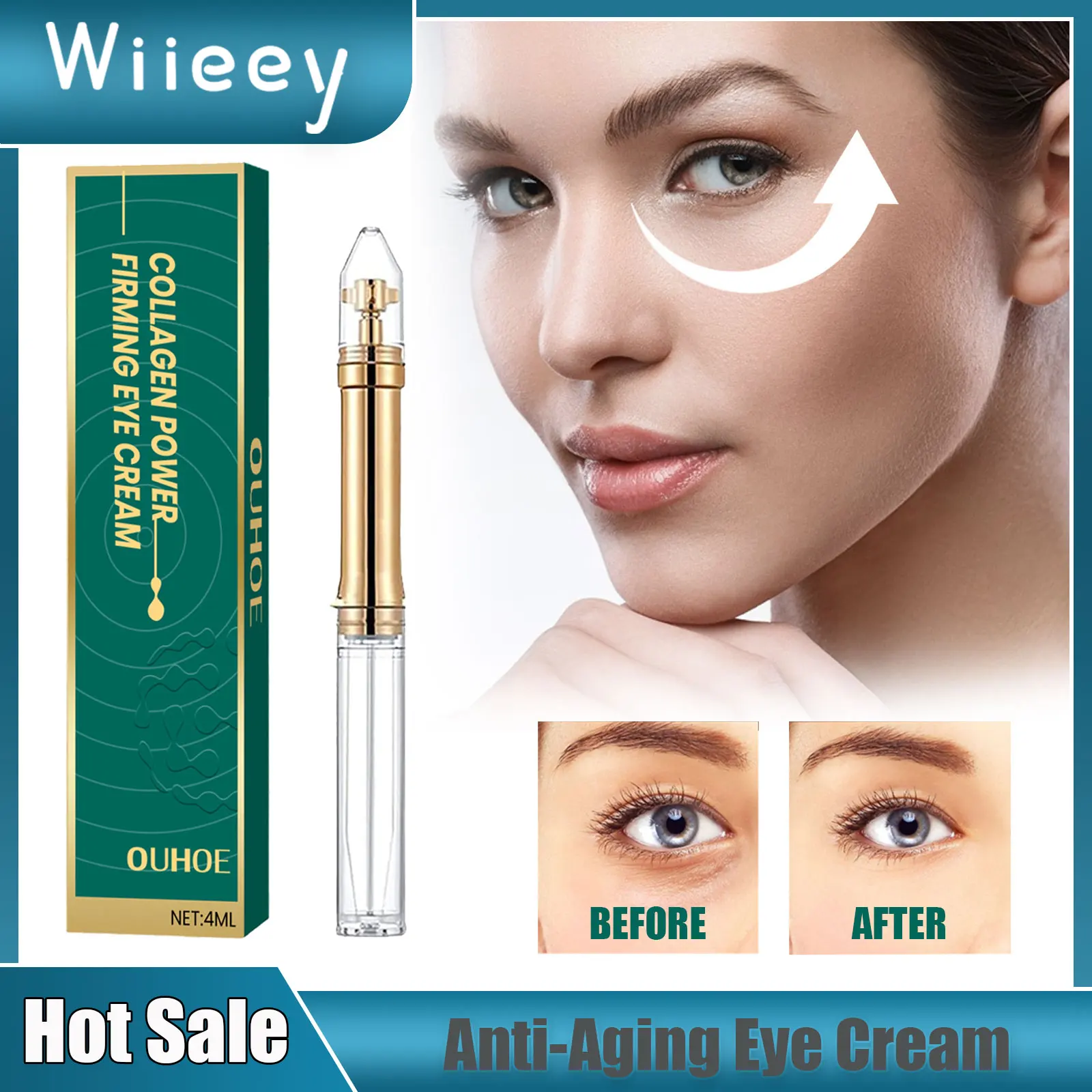 Collagen Firming Eye Cream Lighten Fine Lines Dark Circles Eye Bags Anti-wrinkle Firming Anti-Aging Repair Dry Skin Eye Care 4ml
Collagen Firming Eye Cream Lighten Fine Lines Dark Circles Eye Bags Anti-wrinkle Firming Anti-Aging Repair Dry Skin Eye Care 4ml