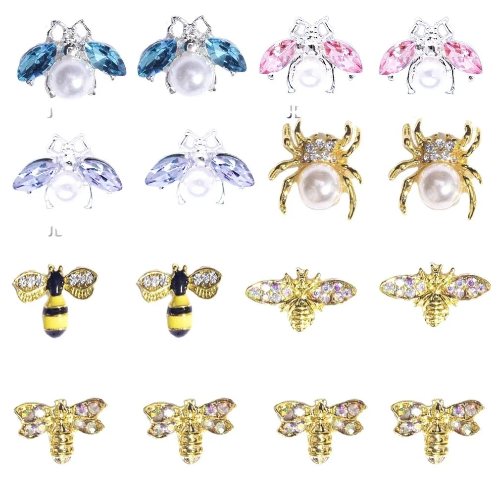 10Pcs Gold Alloy Spider/Bee Designs Nail Charms Jewelry Pearl Plated Brass Nail Rhinestone Ewelry Metal Manicure Drill Accessory
10Pcs Gold Alloy Spider/Bee Designs Nail Charms Jewelry Pearl Plated Brass Nail Rhinestone Ewelry Metal Manicure Drill Accessory