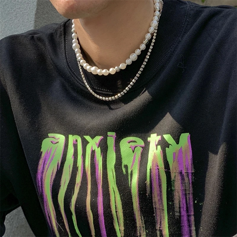 Creative Imitation Pearl Necklace Simple Style Shiny Rhinestone Necklace Attractive Jewelry Double Layer Men's Clavicle Chain
Creative Imitation Pearl Necklace Simple Style Shiny Rhinestone Necklace Attractive Jewelry Double Layer Men's Clavicle Chain