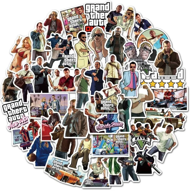 50Pcs Grand Theft Auto Anime Stickers Cartoon Stickers DIY Laptop Car Luggage Waterproof Doodle Decorative Sticker Wholesale
50Pcs Grand Theft Auto Anime Stickers Cartoon Stickers DIY Laptop Car Luggage Waterproof Doodle Decorative Sticker Wholesale