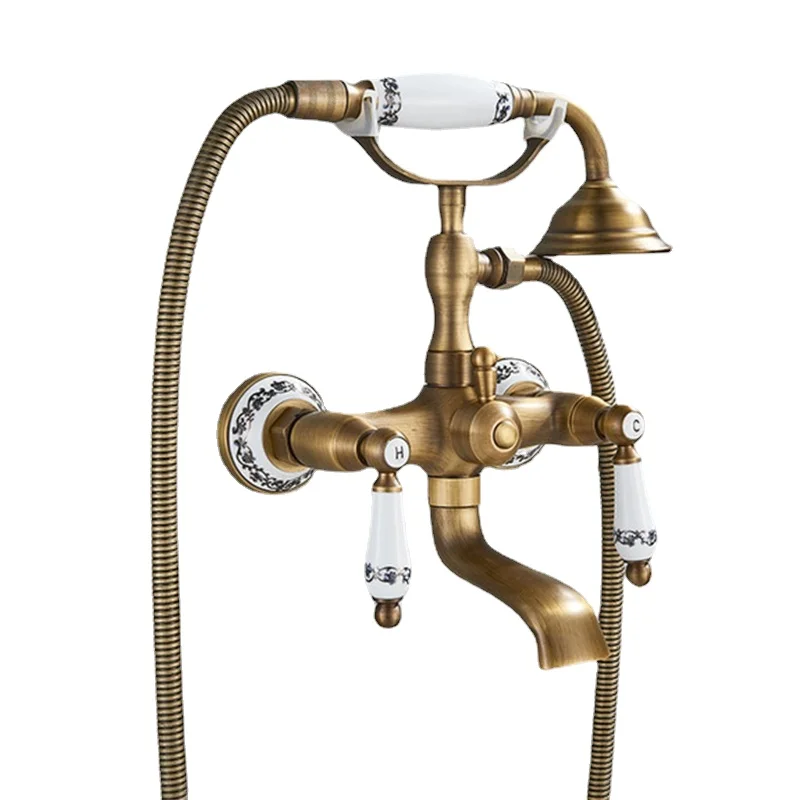 Antique Black Bronze Phone Style Bathtub Shower Faucet Copper Spray Wall-Mounted Hot And Cold Faucet Bathtub Shower System
Antique Black Bronze Phone Style Bathtub Shower Faucet Copper Spray Wall-Mounted Hot And Cold Faucet Bathtub Shower System