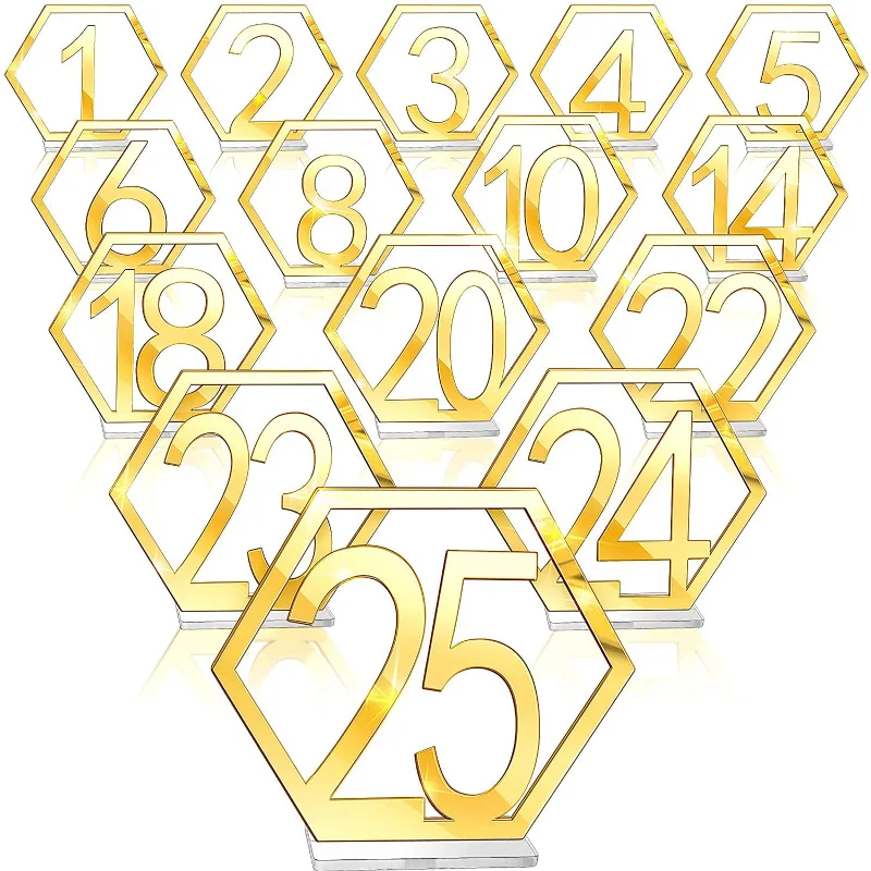 10PCS Wedding Table Place Card Hexagonal Hollow Number Seat Card Acrylic Mirror Seat Card Birthday Party Table Decoration
10PCS Wedding Table Place Card Hexagonal Hollow Number Seat Card Acrylic Mirror Seat Card Birthday Party Table Decoration
