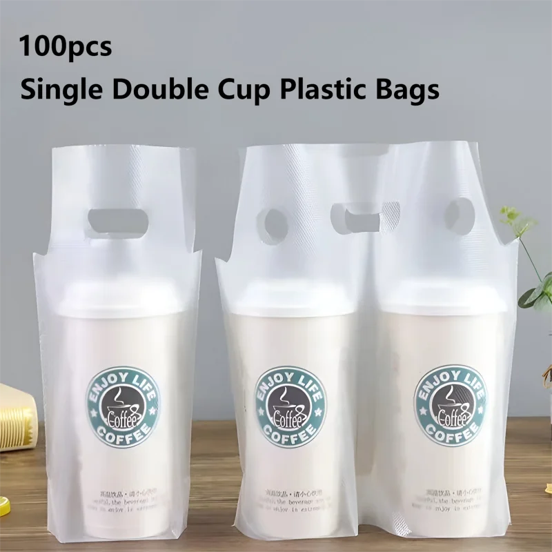 100pcs Plastic Packaging Bag White Transparent Packaging Coffee Tote Bag Single Double Cup Milk Tea Beverage Bags Party Supplies
100pcs Plastic Packaging Bag White Transparent Packaging Coffee Tote Bag Single Double Cup Milk Tea Beverage Bags Party Supplies