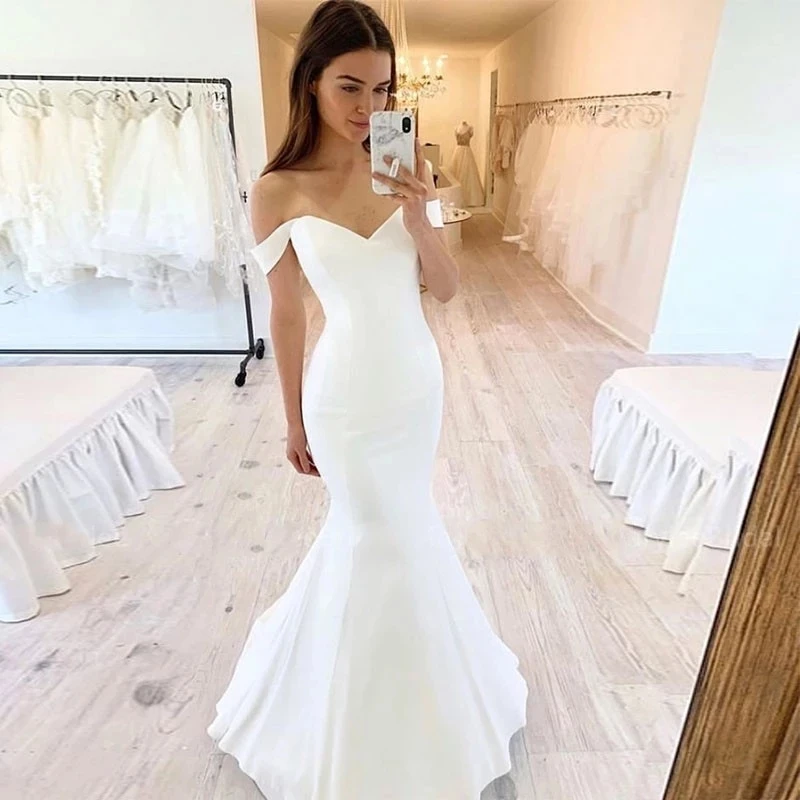 wd255 Vintage Wedding Dresses Off Shoulder Bridal Mermiad Satin Floor Length Vestidos Custom Made
wd255 Vintage Wedding Dresses Off Shoulder Bridal Mermiad Satin Floor Length Vestidos Custom Made